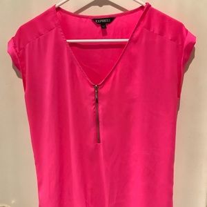 Express silk zip up top